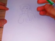 Preview 6 of Hentai Japanese woman with long hair pissing on the floor