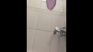 My first pissing in the bathroom