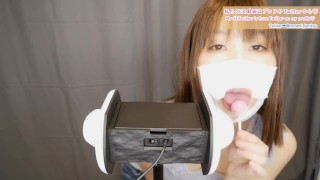[ASMR] My girlfriend in her underwear is playing tricks on my ears while lying down 💕 [Ear licking