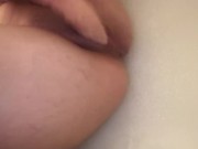 Preview 1 of Horny slut fucks herself with dildo while her husbands at work