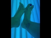 Preview 1 of Having fun with my feet at the tanner - public