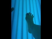 Preview 2 of Having fun with my feet at the tanner - public