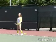 Preview 4 of Teen masturbates outdoors after tennis