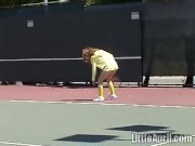 Preview 5 of Teen masturbates outdoors after tennis