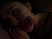 Preview 5 of Girl asked her neighbor to fuck her mouth and barely gages his cock _ Best Pov blowjob 2023