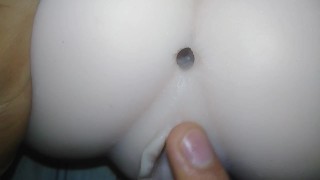 Slimy Creamy Pussy and Big Clit Erect Orgasm Female Masturbation - Sex Doll