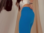 Preview 3 of Trying on gym wear in the dressing room - part 3