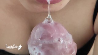 Crazy blowjob ends in a huge cum in mouth