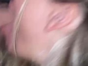 Preview 5 of Blonde girl sucks and get double fucked for her birthday