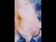 Preview 1 of redhead girl plays with her tits and smokes a cigarette