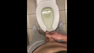 Dad Bod Walmart Employee Cum’s In Public Family Restroom Before & During Shift🔥💦