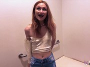Preview 1 of Real Teens - Blue Eyed Ginger Teen Scarlet Skies Demonstrates Her Skills In Her First Porn Casting