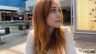 Blue Eyed Redhead Gives Blowjob While Showing The Soles of Her Feet - POV in 4k Eye Contact