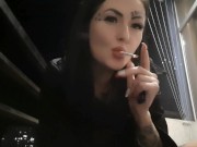 Preview 2 of Cigarette smoking fetish by Dominatrix Nika. Mistress seduces you with her strapon