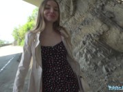 Preview 6 of Public Agent - Cute young long haired Ukrainian talked into having sex with a stranger outdoors