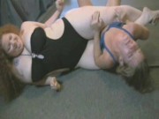 Preview 5 of Full Weight Stomach Sitting and female wrestling stomach scissors