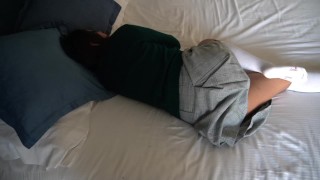 Dry humping in missionary position and spread legs, cumming in pants.