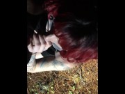 Preview 3 of Girlfriend sucking my dick in the woods Big Foot