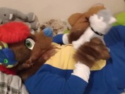 Preview 1 of fursuiter fucks modified plushie and cums