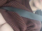 Preview 1 of Public masturbation, driving with titties out! Pulled over to orgasm