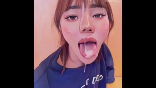Cummed in Asian girl's wet pussy in a live-stream show  Go search swag.live @llullu