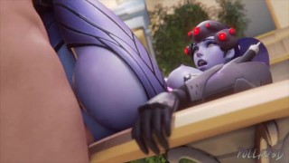 Widowmaker Spreading Her Legs On A Table And Fucked