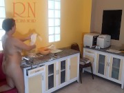 Preview 1 of Naked Cooking. Regina Noir, a nudist housekeeper, Nakedbakers. Nude maid. Naked housewife. Cam 3