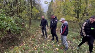 Lil D and his British mates pissing in woods 💦🪵 (before....)