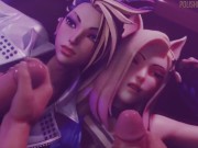 Preview 6 of Jacking Of On The K/DA Sluts Until They Get A Big Facial