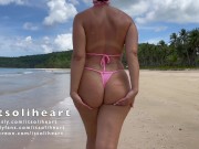 Preview 2 of Naked booty walk in a public beach