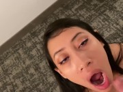 Preview 2 of Hungry Asian slut takes cum shot from her step brother into her mouth and swallows it