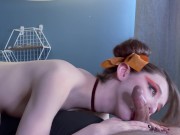 Preview 1 of Bombshell Cum Goddess Gives the MOST Incredible Blowjob! Watch her Swallow ALL
