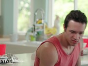 Preview 2 of College Jock's Cooking Lesson Turns Into Passionate First Gay Fuck - DisruptiveFilms