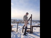 Preview 5 of 4K Outdoor Wank & Cumming in the Snow!
