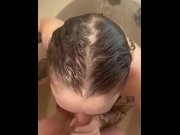 Preview 3 of She washed the cock with her mouth in the shower