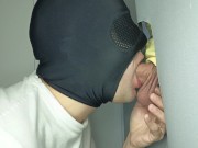 Preview 1 of Straight personal trainer comes to gloryhole very horny looking for milking.