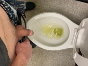 Preview 4 of Taking a nice piss in public restroom at work felt so fucking good moaning relief empty bladder