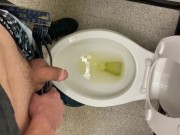 Preview 6 of Taking a nice piss in public restroom at work felt so fucking good moaning relief empty bladder