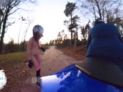 Preview 5 of Naked Teen Riding A Motorcycle On The Public Road And Flashing Drivers ORIGINAL AUDIO