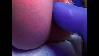 Fucking my pussy with a vibrator dildo from behind - anal stimulation