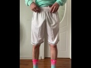 Preview 2 of Wearing a sky blue basketball uniform and masturbating