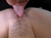 Preview 1 of EXTREME CLOSE UP clit licking and eating my sweet young pussy with squirting orgasm asmr