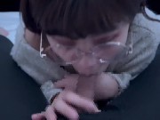 Preview 2 of メガネっ子が興奮してフェラで精子をたっぷり搾り取る♡ cum in mouth blowjob