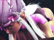 Preview 1 of Alien girl on an alien planet takes anal beads up her ass | 3D Hentai