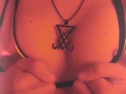 Preview 3 of Join new religion satanic fetish mesmerize lucifer necklace small tits Rebecca Diamante