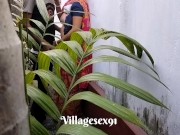 Preview 6 of House Garden Clining Time Sex A Bengali Wife With Saree in Outdoor ( Official Video By villagesex91)