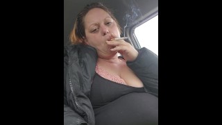 Smoking in the parking lot