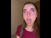 Preview 3 of Exited Ahegao face by tiny Brazilian girl
