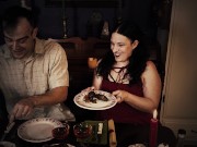 Preview 1 of Romantic MILF Dinner Spoils Husband Gets Fucked Hard