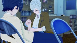 Hentai 3D Meiko Shiraki finds a student in the library at night and gives her pleasure Prison School